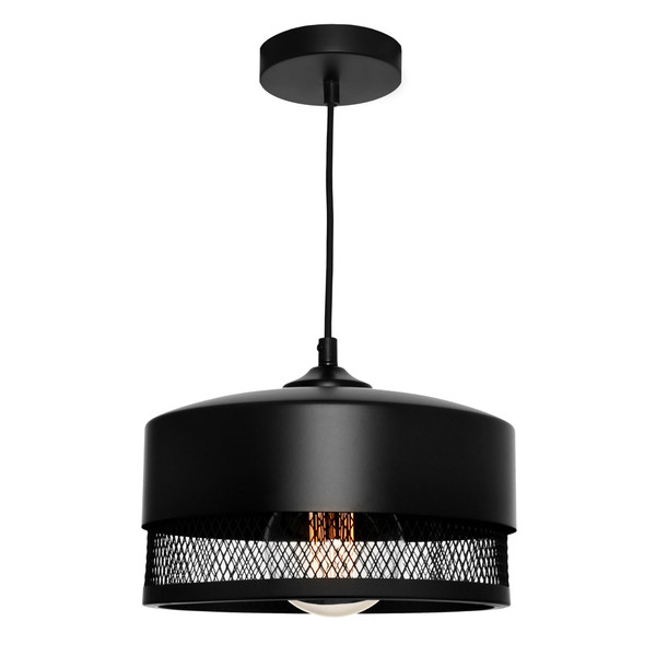 Modern and Industrial Steel Mesh Pendant with Stunning Black Finisih. Ideal for Kitchens and Dining Areas. Made from High Grade Powder Coated Steel with Long Adjustable Cable.