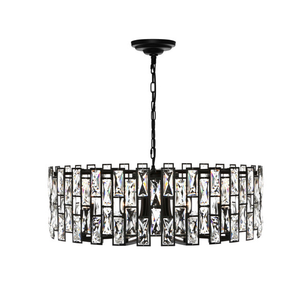 Porsha is an Elegant and Classy Black 8 Light Crystal Pendant Sure to Add Glamour and Style to Any Room.