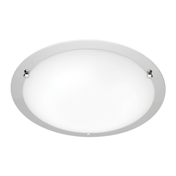 Detroit is a 2 Light Round Oyster with Frosted Glass and Chrome Metal Enclosure. Great for Bedrooms, Living Rooms and Office Areas.