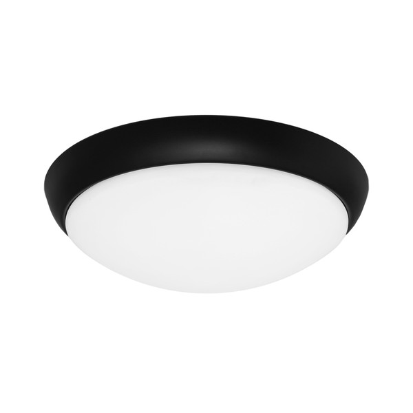 Lancer is a Clean Crisp Dome Shaped LED Oyster with Black Finish and Gloss Opal Acrylic Lens. Suitable for Both Indoors in Wet Areas like Bathrooms as well as Outdoors in Covered Areas. Includes 27W Dimmable SMD LED Panel with High Light Output.