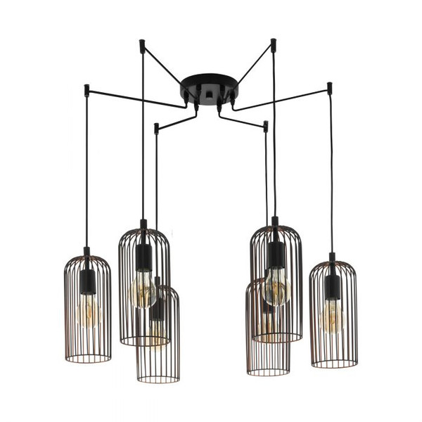 The ROCCAMENA series features a unique finish of matt black on the outside of the shade, with a subtle addition of light copper colour on the inside. Pair with an LED filament globes for a beautiful look.