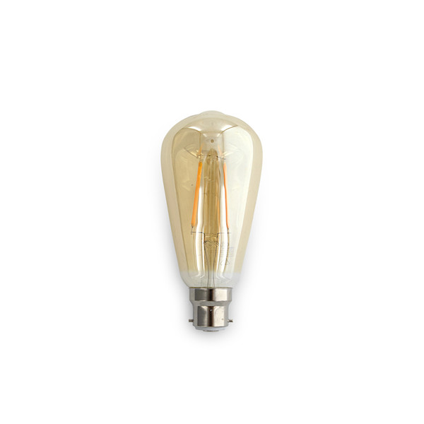 8W ST64 LED Filament lamps. Dimmable, Clear Lens