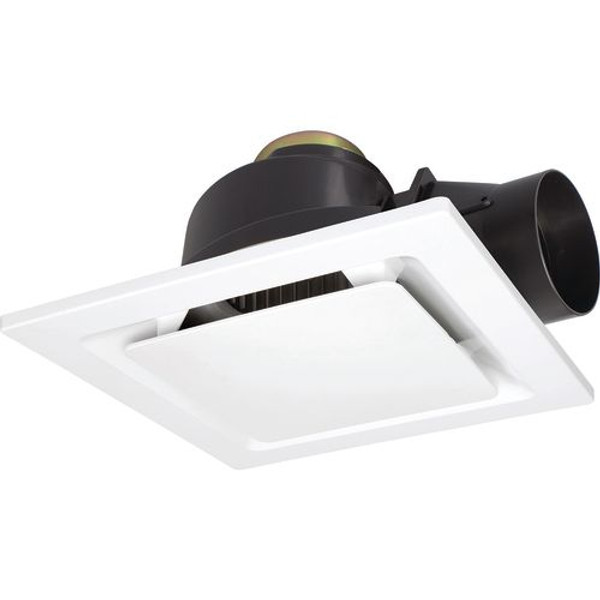 The Sarico-II is a square exhaust fan with removable cover along with a whisper quiet ball bearing motor. Features easy installation clamps to secure fan into place, a 150mm side exhaust duct to prevent ceiling objects falling through and side damper. Requires a switched surface socket for DIY installation.