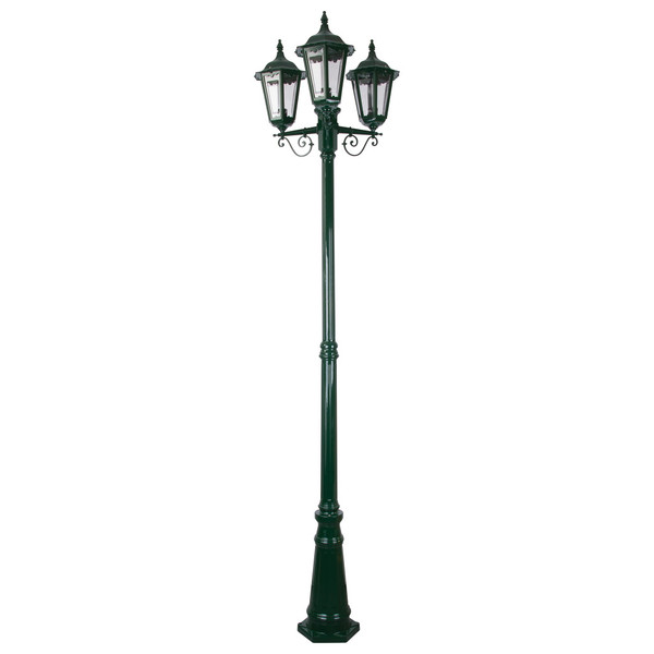 GT-142 Chester Three Head Tall Post Light - Powder Coated Finish / B22