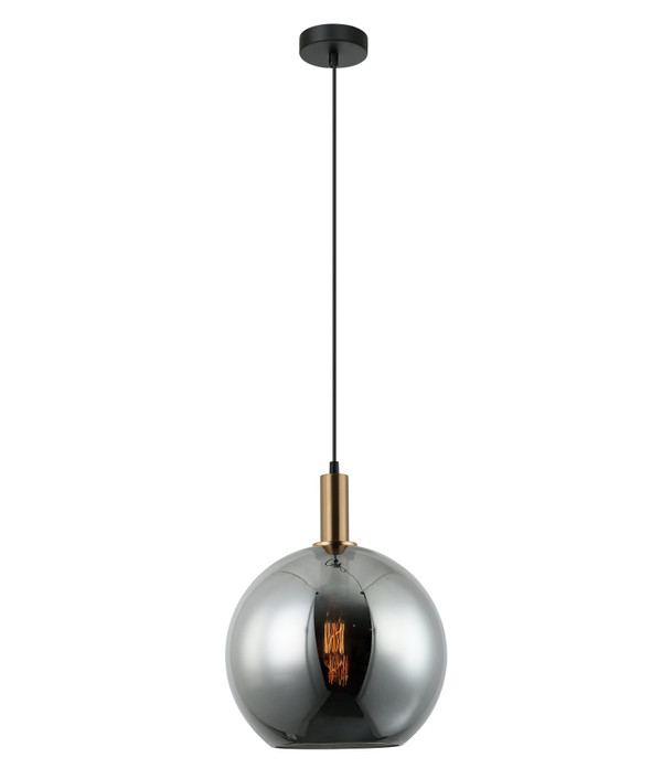 PENDANT ES 72W Black Smoke Wine Glass With Extended Bronze Highlight