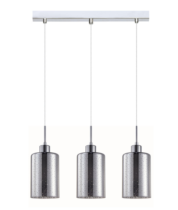 PENDANT ES x 3S 72W Chrome Glass with Dotted Effect Oblong