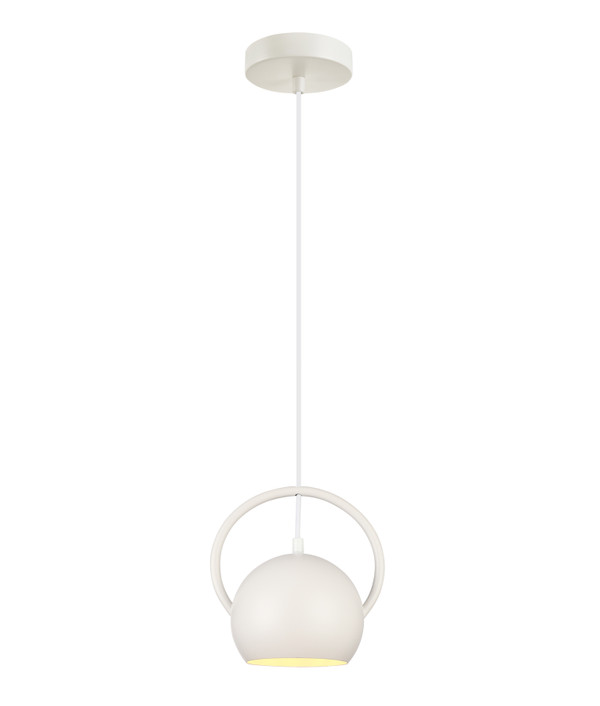 PENDANT ES 72W Matt WH Dome with Matt Gold interior