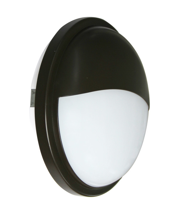 BULKHEAD/WALL LED BLK RND EYELID