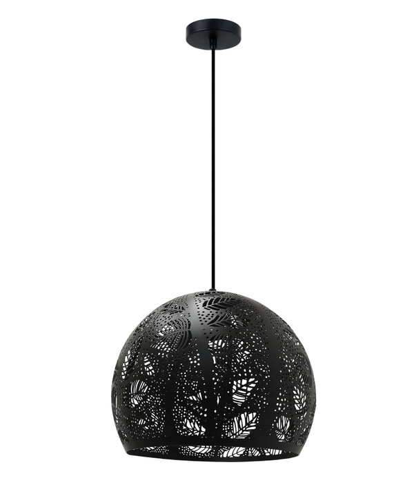 PENDANT ES 72W BLK Embossed Dome with Black interior