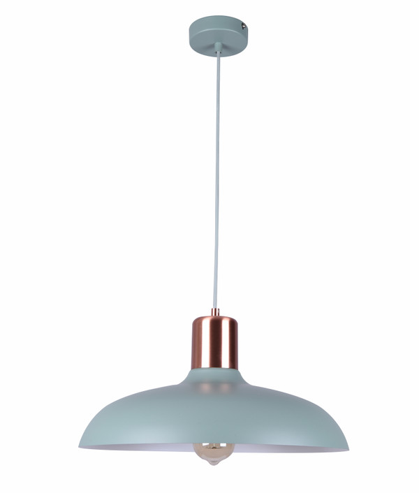 PENDANT Matte GREEN DOME with Copper Lampholder Cover