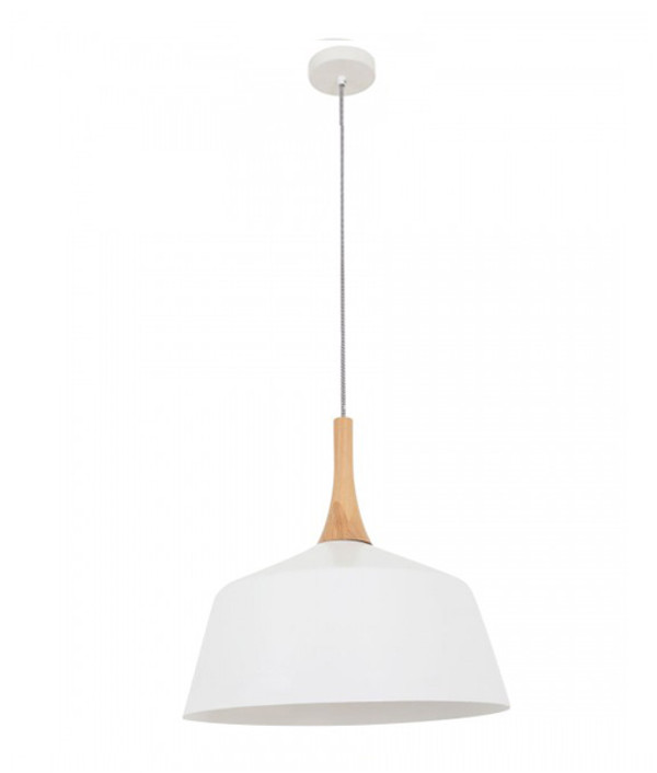 PENDANT ES 60W WH MED ANGLED DOME