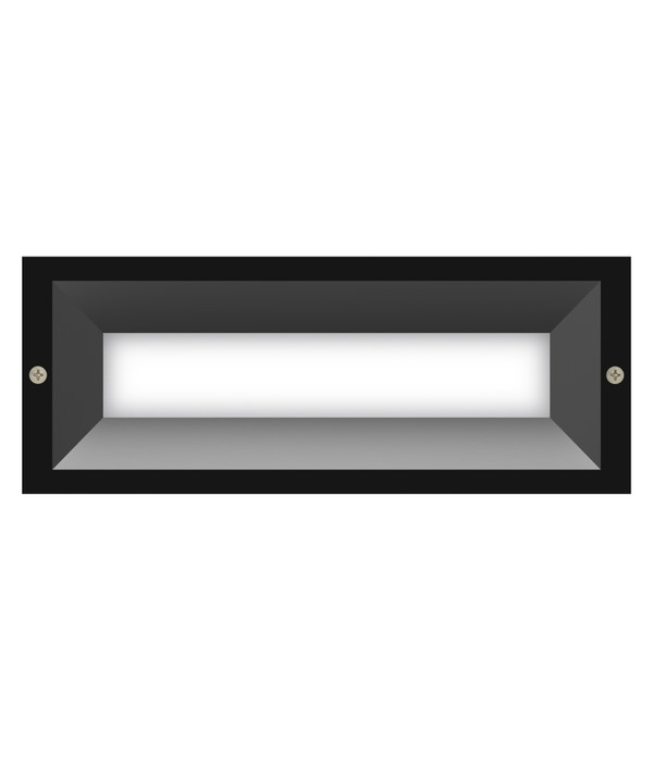 WALL LED 240V RECD Dark Grey Rect Frosted Diffused 3000K 13W IP65