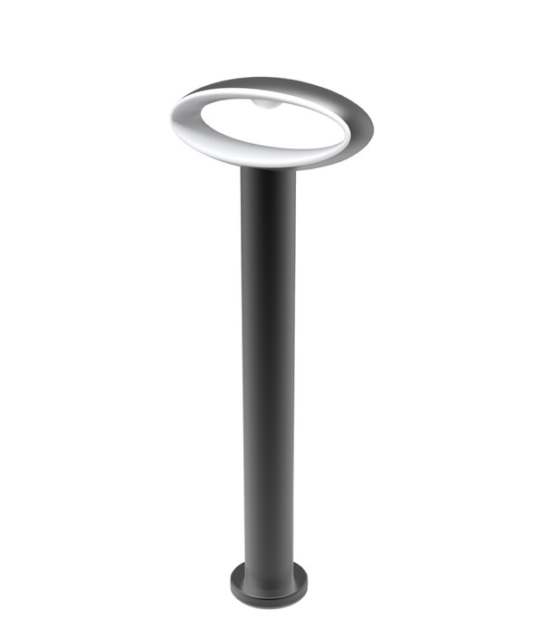 BOLLARD LED Matt Black Open Oval 3000K 9W IP54 Med 500mm