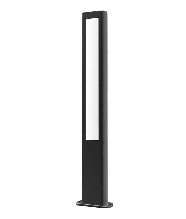 BOLLARD LED Matt Black (Front and Back Diffused) 3000K 12.5W IP54 Long 800mm