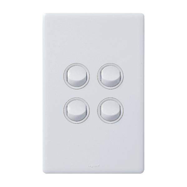 Excel Life Rocker Switch 4 Gang White