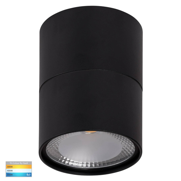 HV5803T-BLK-EXT - Nella Black 12w Surface Mounted LED Downlight with Extension 