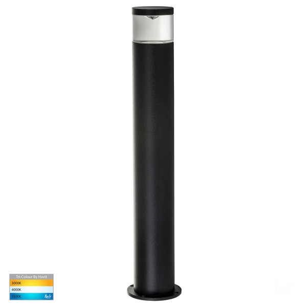  HV1601T-BLK & HV1602T-BLK - Highlite Black TRI Colour LED Bollard Lights 