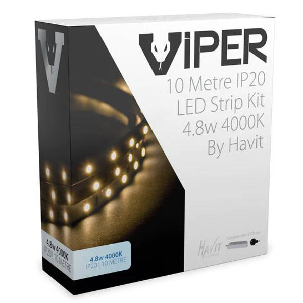 VPR9735IP20-60-10M - VIPER 4.8w 10m LED Strip kit 4000k
