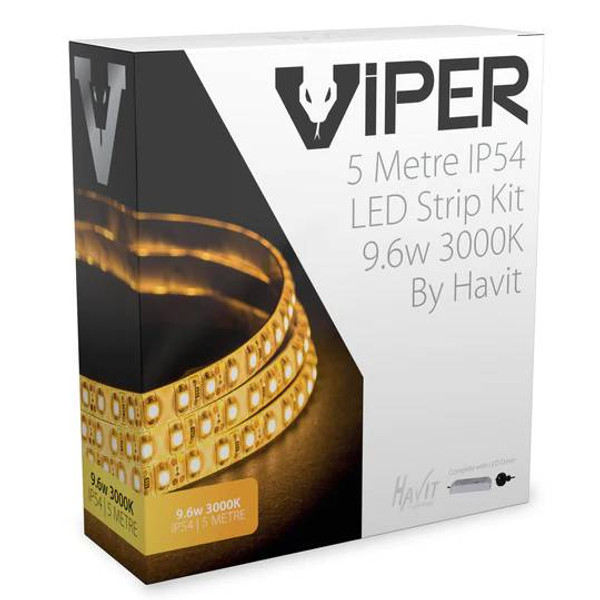 VPR9743IP54-120-5M - VIPER 9.6w 5m LED Strip kit 3000k