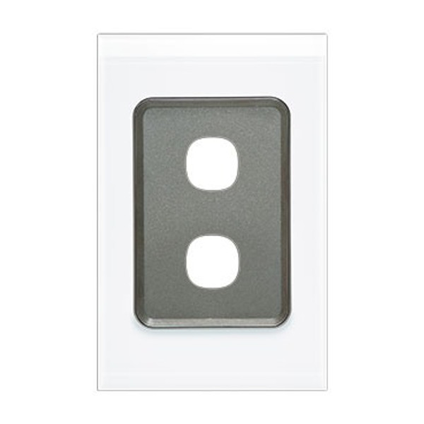 Saturn Series Switch Grid Plate and Cover 2 Gang, Vertical/Horizontal Mount