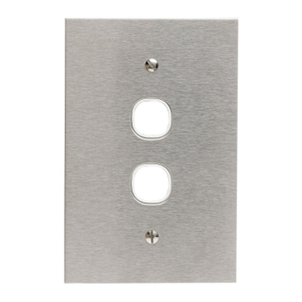 Metal Plate Series, Switch Grid Plate and Cover, 2 Gang, BSL Style, Less Mechanism, Over Size