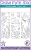 Bookmark Sea Creatures themed 3-pc stamp set