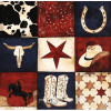 Cowboy Collage - pack of 2 cocktail napkins
