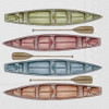 Colored Canoes - pack of 2 cocktail napkins