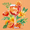 Orange Cocktail - pack of 2 cocktail napkins