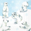 Artic Ice Blue Polar Bears - pack of 2 cocktail napkins