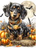 Fall & Halloween Dachshund Puppies Peel & Place - 4 Different Images - ONLY AVAILABLE ONLINE