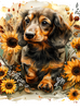 Fall & Halloween Dachshund Puppies Peel & Place - 4 Different Images - ONLY AVAILABLE ONLINE