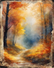 Fall Watercolor Scenes with Rustic Frames Peel & Place - 4 Different Images - ONLY AVAILABLE ONLINE