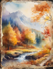 Fall Watercolor Scenes with Rustic Frames Peel & Place - 4 Different Images - ONLY AVAILABLE ONLINE