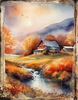 Fall Watercolor Scenes with Rustic Frames Peel & Place - 4 Different Images - ONLY AVAILABLE ONLINE
