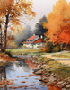 Fall Watercolor Water Scenes Peel & Place - 4 Different Images - AVAILABLE ONLINE ONLY