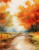 Fall Watercolor Water Scenes Peel & Place - 4 Different Images - AVAILABLE ONLINE ONLY