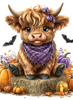 Halloween Highland Calf Peel & Place