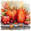 Fall Pumpkins & Candles Peel & Place - 4 Different Images - ONLY AVAILABLE ONLINE