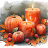 Fall Pumpkins & Candles Peel & Place - 4 Different Images - ONLY AVAILABLE ONLINE