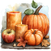 Fall Pumpkins & Candles Peel & Place - 4 Different Images - ONLY AVAILABLE ONLINE