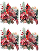 Cardinal & Poinsettia Watercolor Peel & Place