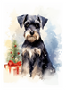 Christmas Dog Pine & Present Watercolor Peel & Place