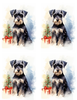 Christmas Dog Pine & Present Watercolor Peel & Place