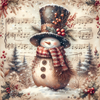 Snowmen with Red Music Background Peel & Place - 4 Different Images - ONLY AVAILABLE ONLINE