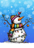Snowman with Colorful Lights Peel & Place - 4 Different Images - ONLY AVAILABLE ONLINE