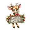 Pretty Merry Christmas Reindeer Peel & Place - 12 images per sheet -ONLY AVAILABLE ONLINE