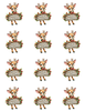 Pretty Merry Christmas Reindeer Peel & Place - 12 images per sheet -ONLY AVAILABLE ONLINE