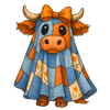 Halloween Highland Cow Ghost Peel & Place - 4 different images/12 images per sheet