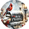 Cardinals Merry Christmas Mailbox Peel & Place - 4 different images/12 images per sheet